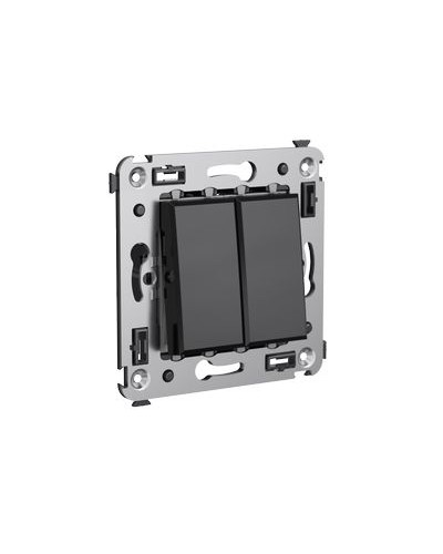 Выключатель двухклавишный в стену, Avanti, Черный квадрат DKC 4402104 в Иваново Аксессуары для стоек и шкафов Pintop.ru