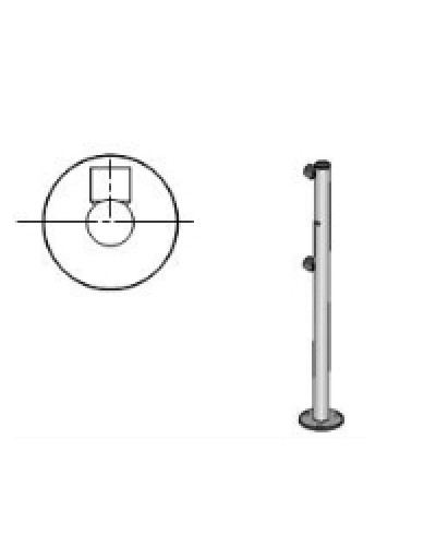 Стойка ограждения с отверстием под фиксатор 2 муфты L-образная, Oxgard Стойка ограждения с отверстием под фиксатор L-образная, 2 муфты слева (ВЗР 1996.09.52) в Иваново Ограждения Pintop.ru
