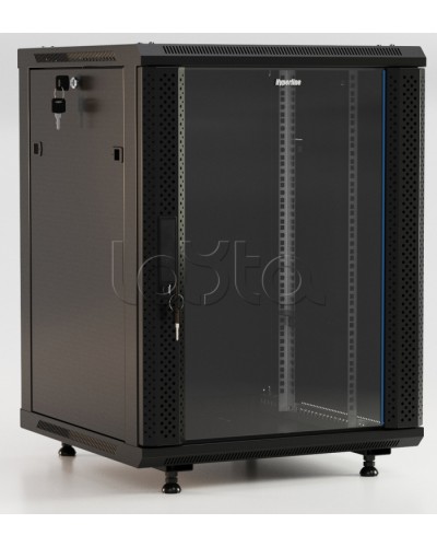 Шкаф настенный Hyperline TWB-FC-1566-GP-RAL9004 в Иваново Шкафы, щиты, боксы, компоненты СКС Pintop.ru