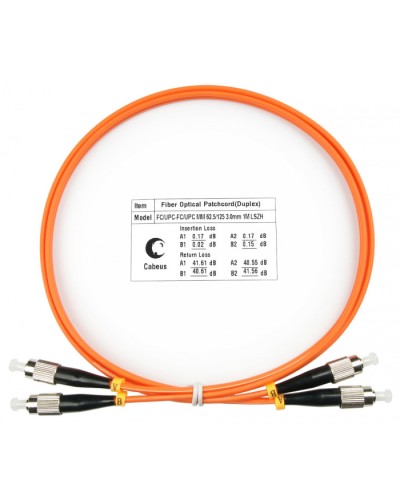 Шнур оптический duplex FC-FC 62,5/125 mm 1м LSZH Cabeus FOP-62-FC-FC-1m в Иваново Патч-корды оптические Pintop.ru