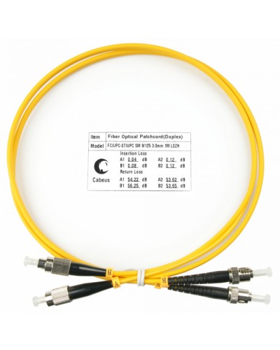 Шнур оптический duplex FC-ST 9/125 SM 1 м LSZH Cabeus FOP(d)-9-FC-ST-1M в Иваново Патч-корды оптические Pintop.ru