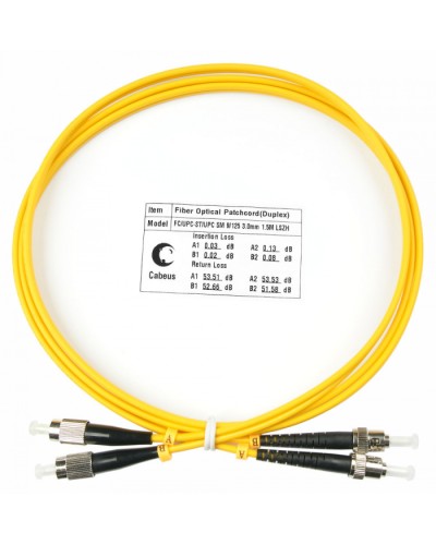Шнур оптический duplex FC-ST 9/125 sm 1,5м LSZH Cabeus FOP(d)-9-FC-ST-1,5m в Иваново Патч-корды оптические Pintop.ru