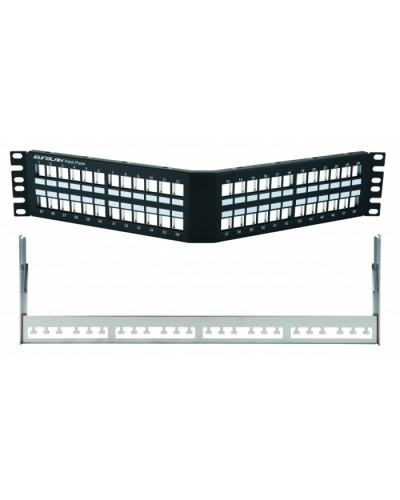 Коммутационная угловая панель 19” наборная, FTP, 2U, 48 портов, черный Eurolan (27A-00-48BL) в Иваново Патч-панели Pintop.ru