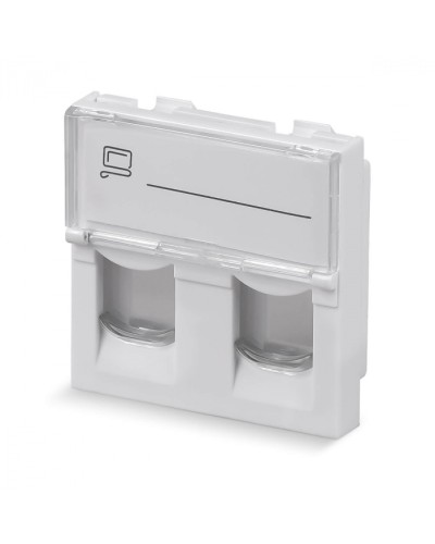 Вставка 45x45 (Mosaic) для 2 модулей формата Keystone Jack (арт.078610) Cabeus (FP-L-45-2M) в Иваново Модули Keystone Pintop.ru