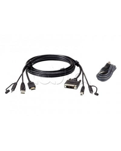 Комплект кабелей USB, HDMI-DVI-D для защищенного KVM-переключателя (1.8м) ATEN 2L-7D02DHX2 в Иваново Видеоусилители, Модуляторы, Делители Pintop.ru