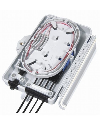 Бокс оптический настенный, 4 порта (SC, duplex LC), без пигтейлов и проходных адаптеров Hyperline FO-WBI-4A-GY в Иваново Кросс оптический Pintop.ru