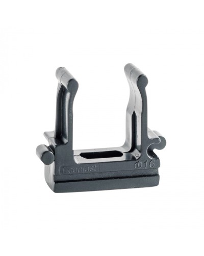 CF16G Держатель (клипса), без галогена, для труб D16мм, цвет чёрный (50шт)Экопласт (41716-50HF-BL) в Иваново Держатели, клипсы, скобы Pintop.ru