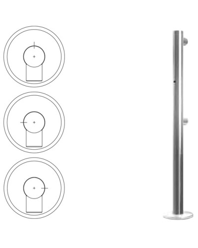 Стойка ограждения односторонняя с отверстием под фиксатор слева (антик серебро) Oxgard в Иваново Ограждения Pintop.ru