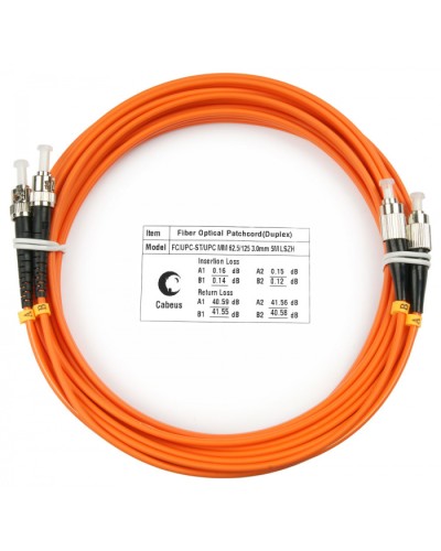 Шнур оптический duplex FC-ST 62,5/125 mm 25м LSZH Cabeus FOP-62-FC-ST-25m в Иваново Патч-корды оптические Pintop.ru