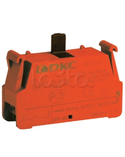 Блок контактный с клеммным безвинтовым зажимом, нормально-замкнутый DKC ACV01 (5 шт/уп) в Иваново Клеммные колодки Pintop.ru