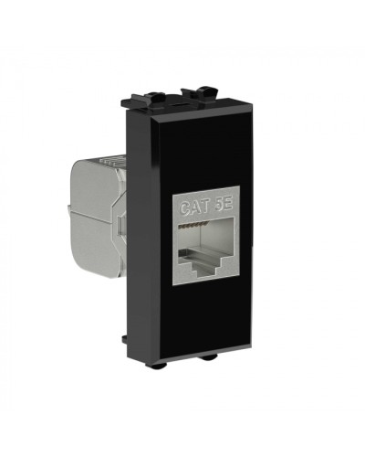 Avanti Компьютерная розетка RJ-45 без шторки модульная, кат.5е экран., Черный квадрат 1модуль DKC (4402761) в Иваново Коннекторы Pintop.ru