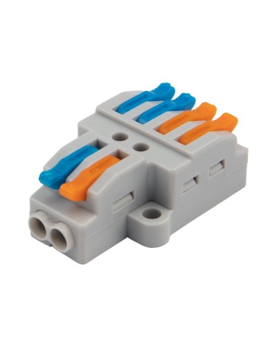 Разветвительная клемма СМК 2x2 2 полюса с монтажной площадкой 1 ввод 2 вывода (5 шт/уп) Rexant (07-5235-05) в Иваново Клеммные колодки Pintop.ru