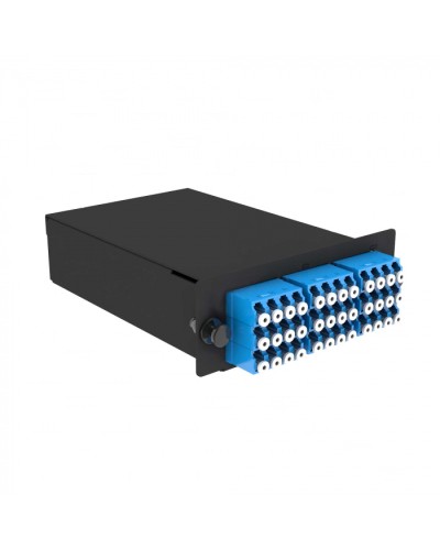 Кассета кроссовая 3 разъема черный Cabeus (FO-OM3-3x12MPO(m)/U-36xLC/U-A-BK) в Иваново Кросс оптический Pintop.ru