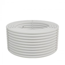 Труба ПП HF-FR гофрир. тяжелая, с зондом, без галогена, ПЛЛ 20мм Экопласт (61120HFR-W) - Труба ПП HF-FR гофрир. тяжелая, с зондом, без галогена, ПЛЛ диам.20мм ПВ-0 (100м) цвет белый 1 палл.=3800м Экопласт