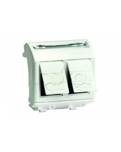 Ком.роз. двойная RJ45 кат.6 (8P8C, Hyperline, Dual IDC: 110&Krone) Brava, слон.кость, 2мод (75452S) в Иваново Аксессуары для кабель-канала Pintop.ru