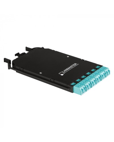 Компактная MPO кассета OS2, 12xLC, тип B, низкие потери, черная LANMASTER (LAN-MCCB-1M-12LC/OS2) в Иваново Патч-корды оптические Pintop.ru