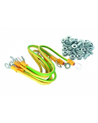 Eurolan Набор проводов заземления, 4 провода 250 мм × 4,0 кв.мм, 4 провода 150 мм × 4,0 кв.мм (60A-14-13GR) в Иваново Аксессуары для стоек и шкафов Pintop.ru
