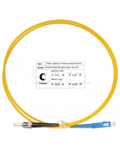 Патч-корд волоконно-оптический SM 9/125 simplex SC-ST LSZH (1,5 м) Cabeus FOP(s)-9-SC-ST-1,5m в Иваново Патч-корды оптические Pintop.ru