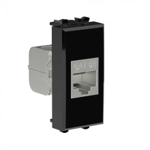 Avanti Компьютерная розетка RJ-45 без шторки модульная, кат.5е экран., Черный квадрат 1модуль DKC (4402761)