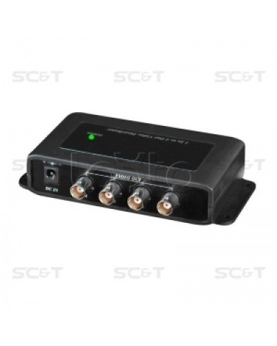 Усилитель-разветвитель видеосигнала HDCVI / TVI / AHD (1вх./4вых.) SC&T CD104HD в Иваново Видеоусилители, Модуляторы, Делители Pintop.ru