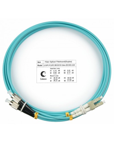 Шнур оптичесикй duplex LC-FC 50/125 MM OM3 1,5 м LSZH Cabeus FOP-50-LC-FC-1.5M в Иваново Патч-корды оптические Pintop.ru