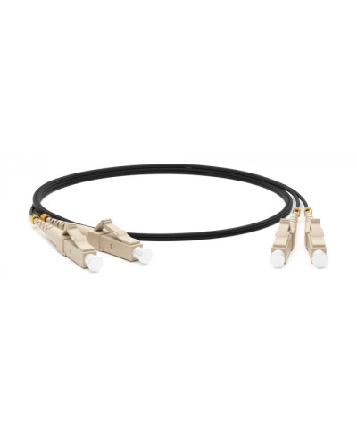 Патч-корд волоконно-оптический (шнур) MM 50/125, LC-ST, 2.0 мм, duplex, LSZH, 10 м Hyperline FC-D2-50-LC/PR-ST/PR-H-10M-LSZH-BK в Иваново Патч-корды оптические Pintop.ru