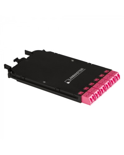 Компактная MPO кассета OM4, 12xLC, тип B, низкие потери, черная LANMASTER (LAN-MCCB-1M-12LC/OM4) в Иваново Патч-корды оптические Pintop.ru