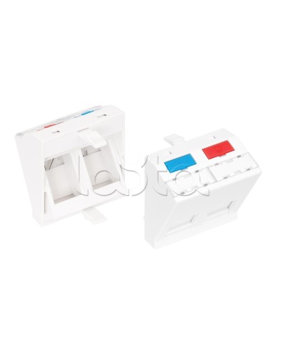 Вставка 45x45 KeyStone 2 порта NIKOMAX (NMC-PM2P-AF-WT) в Иваново Аксессуары для кабель-канала Pintop.ru