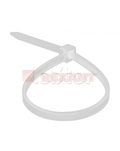 Хомут-стяжка нейлоновый 2.5х120 мм белый (100шт/уп) REXANT 07-0120 в Иваново Стяжки-хомуты Pintop.ru