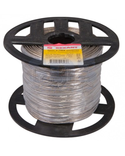 Трос стальной в ПВХ изоляции d2 мм (200) REXANT 09-5320 в Иваново Крепежные изделия Pintop.ru