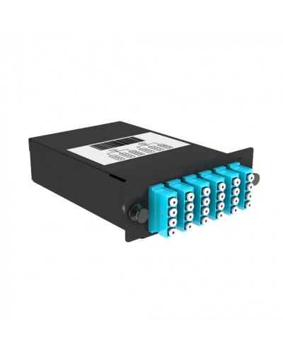 Кассета кроссовая 2 разъема черный Cabeus (FO-OM3-2x12MPO(m)/U-24xLC/U-A-BK) в Иваново Кросс оптический Pintop.ru