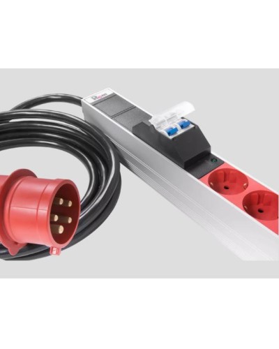 Верт блок розеток, мониторинг, измерение, 3 фазы 16А, 30S, 2100 мм, вх IEC 309, шнур 3м REM R-MC8-3x16-30S-MI-2100-3-3PN в Иваново Блоки розеток Pintop.ru