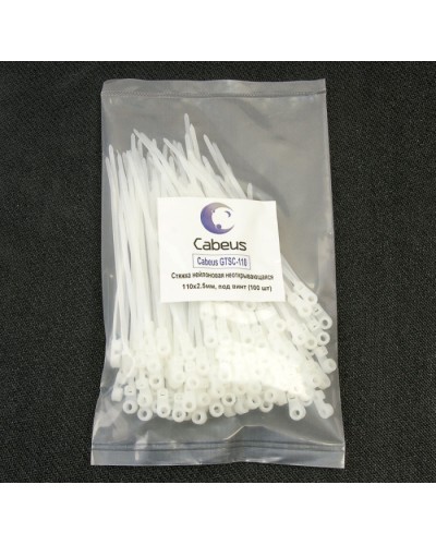 Стяжка нейлоновая неоткрывающаяся, безгалогенная (halogen free), 150x3.6мм, под винт (100 шт) Cabeus GTSC-150 в Иваново Стяжки-хомуты Pintop.ru