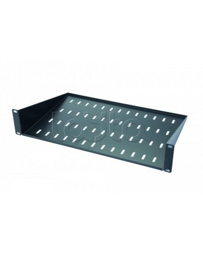 Полка стационарная 2U глуб. 300 мм Eurolan (60A-02-30-11BL) в Иваново Полки для шкафов и стоек Pintop.ru