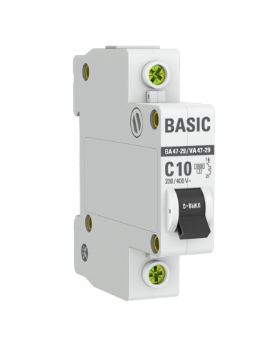 Автоматический выключатель 1P 10А (C) 4,5кА ВА 47-29 EKF Basic (mcb4729-1-10C) в Иваново Электротехническое оборудование Pintop.ru