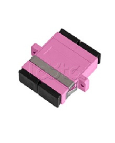 Адаптер NIKOMAX волоконно-оптический, соединительный, многомодовый, стандарта OM4, SC/UPC-SC/UPC, двойной, пластиковый, без шторки, с фланцами, маджента, уп-ка 2шт. NIKOMAX (NMF-OA2M4-FN-SCU-SCU-MG-2) в Иваново Проходные адаптеры и розетки оптические 