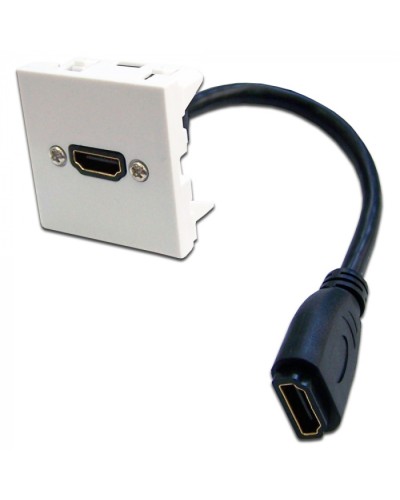 Вставка Mosaic 45x45 с адаптером HDMI с удлинителем, мама-мама, белая LANMASTER (LAN-SIP-23HDMI-WH) в Иваново Проходные адаптеры и розетки оптические Pintop.ru