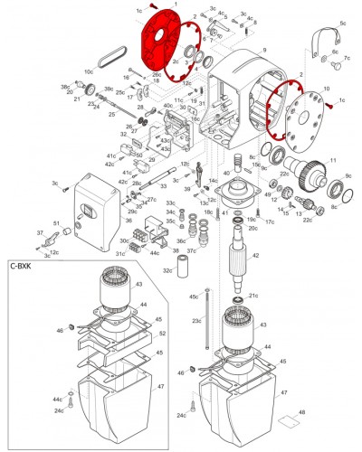 Правая крышка редуктора C-BX Came 119RICX026 в Иваново Запчасти для шлагбаумов и автоматики Pintop.ru