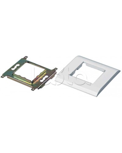 Панель лицевая 80х80 мм для модулей Mosaic 45x45 мм, металлический каркас Hyperline FP-M45-1-WH в Иваново Аксессуары для кабель-канала Pintop.ru