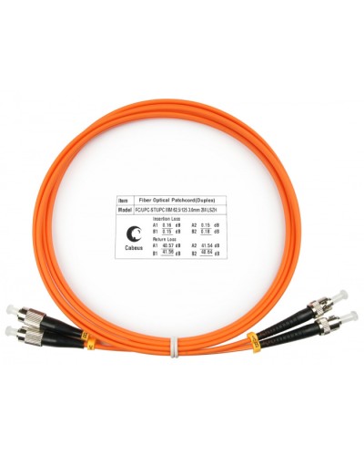 Шнур оптический duplex FC-ST 62,5/125 mm 2м LSZH Cabeus FOP-62-FC-ST-2m в Иваново Патч-корды оптические Pintop.ru