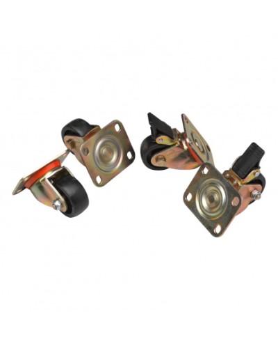 Комплект роликов, 2 шт с тормозом, 2 обычных, нагрузка 150 кг на ролик Datarex DR-460000 в Иваново Ролики для шкафов и стоек Pintop.ru