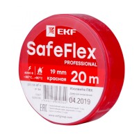 Изолента ПВХ красная 19мм 20м серии SafeFlex EKF (plc-iz-sf-r)