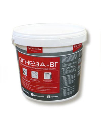 Герметик акриловый противопожарный Огнеза ОГНЕЗА-ВГ, ведро 3 кг., цвет белый в Иваново Дополнительное оборудование пожаротушения Pintop.ru