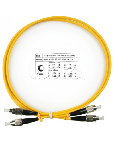 Шнур оптический duplex FC-FC 9/125 sm 1м LSZH Cabeus FOP(d)-9-FC-FC-1m в Иваново Патч-корды оптические Pintop.ru