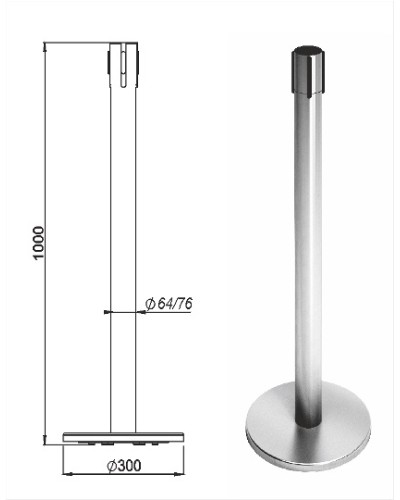 Стойка ограждения передвижная с ремнем Oxgard Стойка ограждения передвижная с ремнем (5 метров красный) (ВЗР2387.06) в Иваново Ограждения Pintop.ru