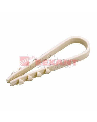 Дюбель-хомут 11-18, белый (100шт/уп) REXANT 07-4502 в Иваново Стяжки-хомуты Pintop.ru