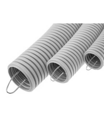 Труба гофрированная ПВХ легкая, с зондом диам. 20 мм (100м), огнестойкость Е15-Е90 Экопласт 10120-Е90 в Иваново Труба гофрированная Pintop.ru