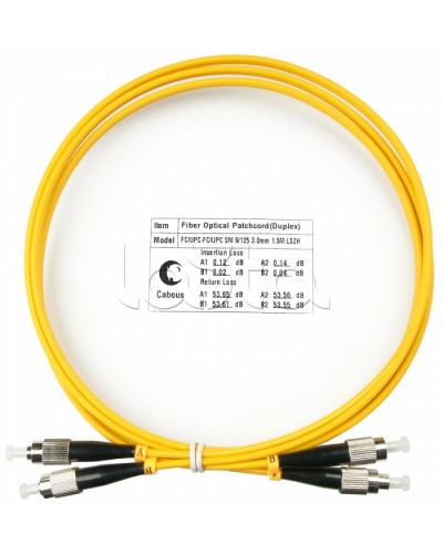 Шнур оптический duplex FC-FC 9/125 sm 1,5м LSZH Cabeus FOP(d)-9-FC-FC-1,5m в Иваново Патч-корды оптические Pintop.ru