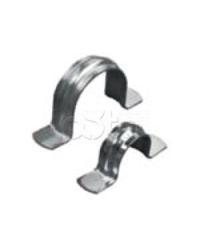 Скоба оцинкованная двухлапковая без монтажного отверстия, для трубы D32мм (1уп = 50шт) Экопласт (43633) в Иваново Держатели, клипсы, скобы Pintop.ru