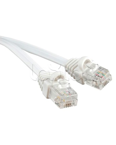 Патч-корд 6p4c телефонный, 1 м, белый Cabeus PC-TEL-RJ12-1m в Иваново Патчкорды (медные) Pintop.ru